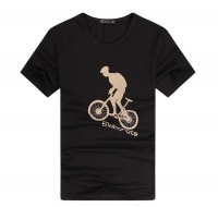 英伦风自行车图案短袖T恤[3色]